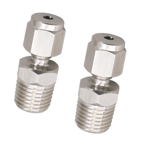 1/4 Compression Fitting, Stainless Steel 304 Tube Fittings,2 Pcs - size: NPT 1/4-1/8" O.D. 2 pcs