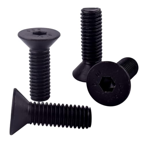 3/8-16 x 1-1/2" Socket Cap Flat Head Countersunk Screws Bolts, Alloy Steel Grade 10.9 Black Oxide, Allen Hex Drive, Full Coarse Thread UNC, Pack of 10 - size: 3/8-16 x 1-1/2" (10Pcs)