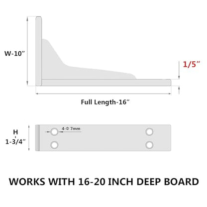 NEODROP 16 Inch Heavy Duty Shelf Brackets, Premium Metal Wall Bracket for Mantel, Countertop Support, Garage Storage Shelves | High Strength Corner Brace | 4-Pack Floating Shelf Hardware - size: 16 Inch, style: 4 Pack