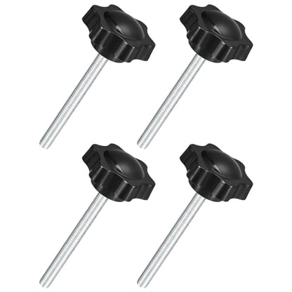 uxcell 4Pcs M6 x 60mm Star Knobs Plastic Hex Shaped Clamping Knob - size: M6 x 60mm