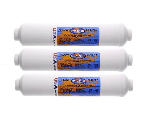 IPW Industries Inc-Omnipure -(CL10PF5-B) - 10" x 2" Sediment Inline Filter - 5 Micron 1/4" FPT 3 Pack
