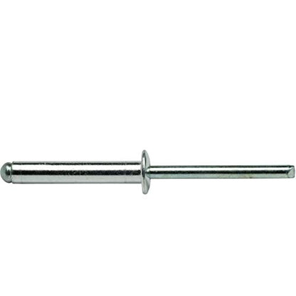 Fastenere Pop Rivets 3/16" x 1-1/8" (50 pcs) Aluminum Body Steel Mandrel, Heavy Duty, Open End, Low Carbon, Dome Head Blind Rivets, Corrosion Resistant & High Shear Strength, 6-18 Gap 1.001" - 1.125" - size: 3/16" x 1-1/8" (6-18) (50 Pack)