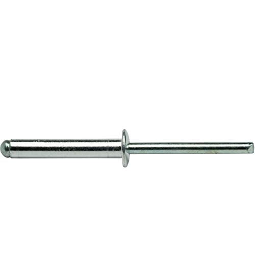 Fastenere Pop Rivets 3/16" x 1-1/8" (50 pcs) Aluminum Body Steel Mandrel, Heavy Duty, Open End, Low Carbon, Dome Head Blind Rivets, Corrosion Resistant & High Shear Strength, 6-18 Gap 1.001" - 1.125" - size: 3/16" x 1-1/8" (6-18) (50 Pack)