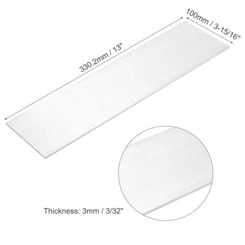 MECCANIXITY Square Aluminum Flat Bar, 3/32" (3mm) Thick x 3-15/16" (100mm) Width x 13" (330.2mm) Long 6063 Aluminum Flat Plate Solid New Mill Stock Silver for Industrial Building - size: 3/32" x 3-15/16" x 13"