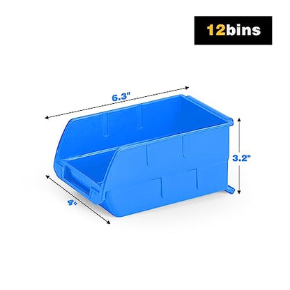 Ultrawall Wall Mounted Storage Bins, Plastic Hanging Storage Organizer Bins - color: Blue