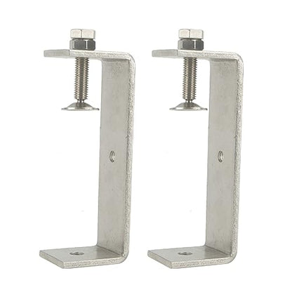 Stainless Steel C Clamps Small 5 Inch for Mounting, Heavy Duty U Clamps for Metal Working, Desk Clamp with Stable Wide Jaw Opening & Protective Pads/I-Beam Design (2pcs) - color: 5 3/16 In-2pcs-132mm