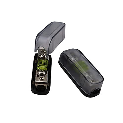 ZOOKOTO 2 Pcs 100A MINI AFS Inline Fuse Holder 4/8 Gauge in 4/8 Gauge Out Fuse Block for Car Audio - size: 100A