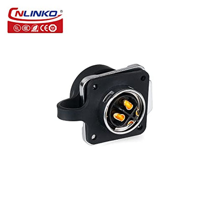 CNLINKO LP-20 Industrial Waterproof Connector IP68 Circular Connector Quick Plugging Aviation Connector Anti-Interference Shell Fast Release Connector M20 2-12 Pin Flange Socket (4 Pin) - size: 4 PIN, style: Yellow/4-Hole Socket