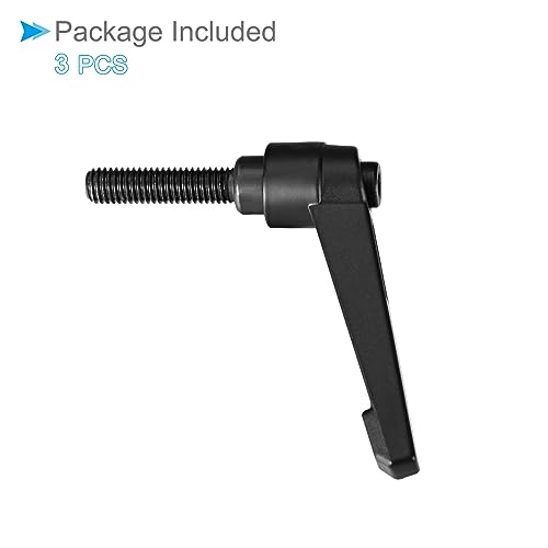Clamping Lever Handles, M8 x 32mm Male Thread, Adjustable Quick Release Locking Rotating Bolt Knobs Black - (Applications: for Lathe Machinery), 3-Pieces - size: M8 x 32mm