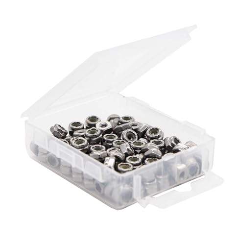 100pcs 2-56 304 Stainless Steel Nylon Inserted Lock Nut, 18-8 Nylock - size: 2-56 100pcs
