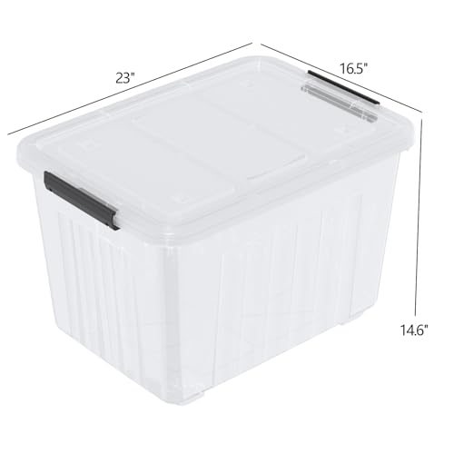 Zopnny 4-Pack 70 Qt Wheeled Storage Bins with Lids, Large Storage Container - size: 70 Quart