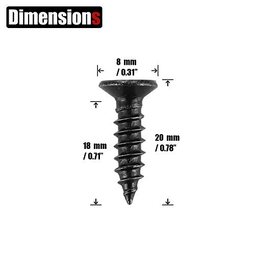 JQK #8 x 3/4" Black Screw, Flat Head Phillips Wood Screw 18-8 S/S Electroplating Black Stainless Steel, #8 x 3/4-Inch, 100-Piece, SB4220-P100 - color: Black, size: #8 x 3/4 IN(100 Pcs)