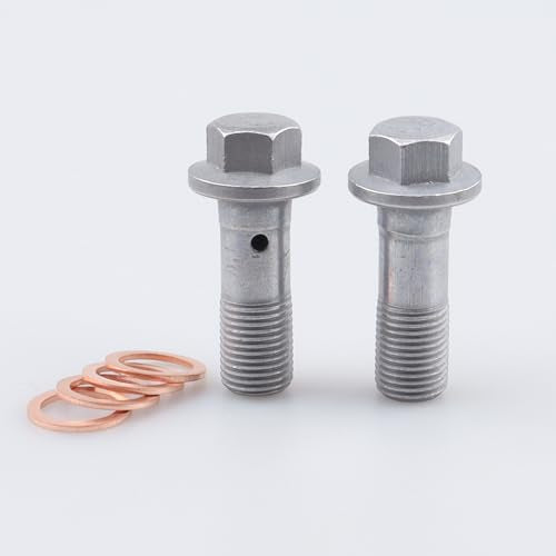 AC PERFORMANCE M10 x 1.0 Flange Hex Head Banjo Bolt 28mm UHL, Blind Hole, Grade 8.8 Zinc Steel, Pack of 2
