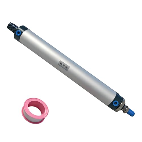 CG WEITENG Pneumatic Mini Pneumatic Cylinder MAL Single Rod Aluminum Double Acting Pneumatic Cylinder 32mm Bore 200mm Stroke(MAL32x200) - color: MAL-32 mm, size: 200 mm