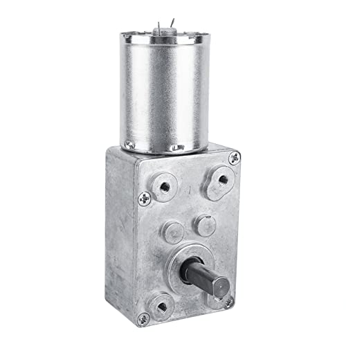 DC Motor 12V, 100RPM Reversible Worm Geared Metal Worm Gear Motor, Electric Reduction Motor Replacement Part for Window Door Opener and Miniature Winch
