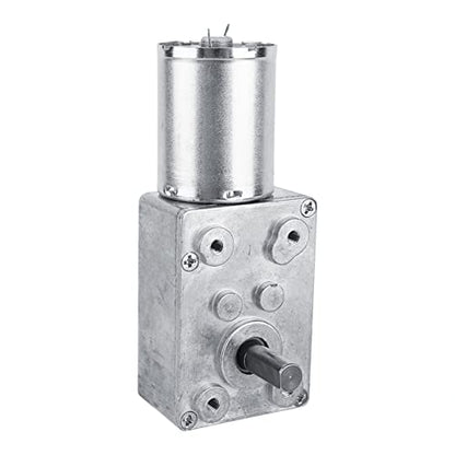 DC Motor 12V, 100RPM Reversible Worm Geared Metal Worm Gear Motor, Electric Reduction Motor Replacement Part for Window Door Opener and Miniature Winch