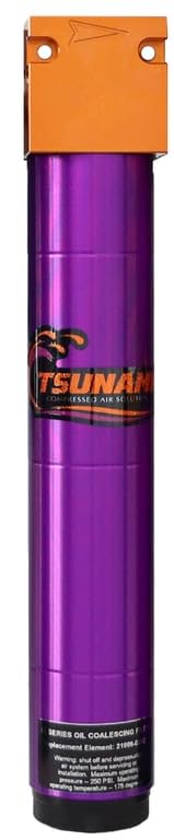 50 CFM, Tsunami 1/2" NPT Industrial Coalescing Oil Removing Filter, Removes Oil Aerosols and Smaller Particulates from Compressed Air Lines - size: 50 CFM, 1/2 in, style: Coalescing Filter