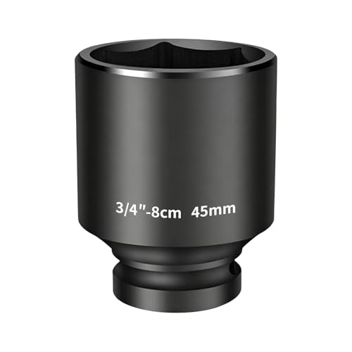 BORDSTRACT 3/4in Drive Impact Socket 45×80mm - size: 45mm - Deep (80mm Length)