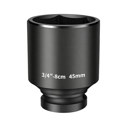 BORDSTRACT 3/4in Drive Impact Socket 45×80mm - size: 45mm - Deep (80mm Length)