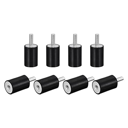 uxcell Rubber Mounts 8pcs M6 Male/Female Vibration Isolator Shock Absorber, for Garage Motor Air Compressor Car Boat Bobbins, D20mmxH30mm - size: M6x20mmx30mm