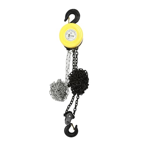 Manual Lever Chain Hoist, 2 Ton 4409Lbs 10 Ft Load Chain Manual Chain Hoist, 2 Heavy-Duty Hooks Hand Chain Hoist for Most Industrial Fields, Yellow - style: Yellow