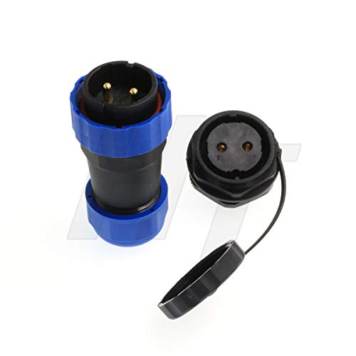 HangTon HE29 2 Pin 45 Amp Power Electrical Waterproof Connector, Cable Plug Panel Mount Socket - size: 2 pin