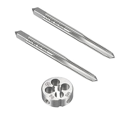 M6mm x 1 HSS Metric Tap and Die Set Right Hand Thread,Tapping DIY Tool 3pcs (M6 x 1mm) - size: M6x 1mm