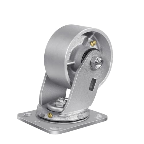 4" X 2" Caster Wheels, Heavy Duty Industrial Casters, Steel Casters 800 LBS Capacity with Roller Bearing, Cast Iron Wheels, Metal Casters(1 Swivel) - style: 4"X 2"Wheel