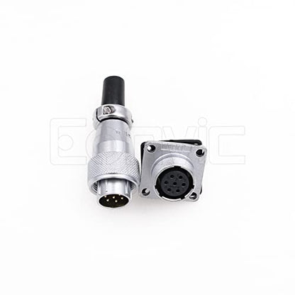 WS16 7 Pin Aviation Connector Waterproof Plug Male Female Square Socket Metal Threaded Signal LED Industrial Equipment - size: 7Pin