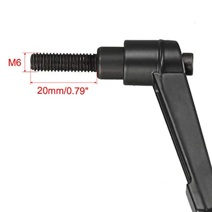 uxcell M6 x 20mm Handle Adjustable Clamping Lever Thread Push Button Ratchet Male Threaded Stud Knobs Locking Rotating Screw Handles Quick Release Bolt Black 3pcs - size: M6x20mm