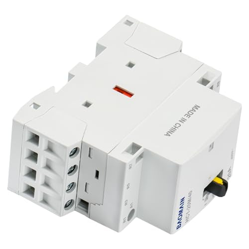 BAOMAIN 110V 4-Pole 20A Manual/Auto AC Contactor, 4NC, DIN Rail Mount