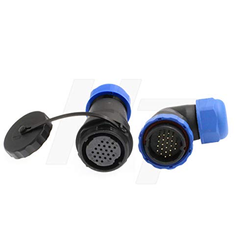 HangTon HE29 22 Pin Connector Outdoor Waterproof Electrical Circular Threaded Cable Wire Plug Receptacle for LED/Power/Lighting Equipment