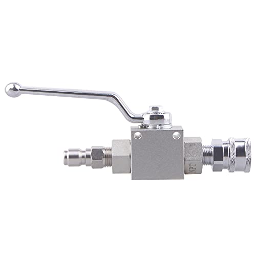 DERNORD High Pressure Ball Valve Kit 3/8 Inch Quick Connect for Power Washer Hose, 4500 PSI (3/8'') - size: 3/8 Inch