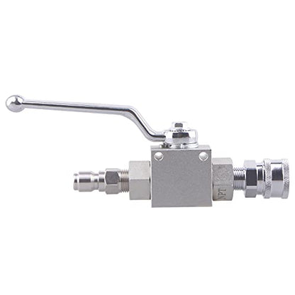 DERNORD High Pressure Ball Valve Kit 3/8 Inch Quick Connect for Power Washer Hose, 4500 PSI (3/8'') - size: 3/8 Inch