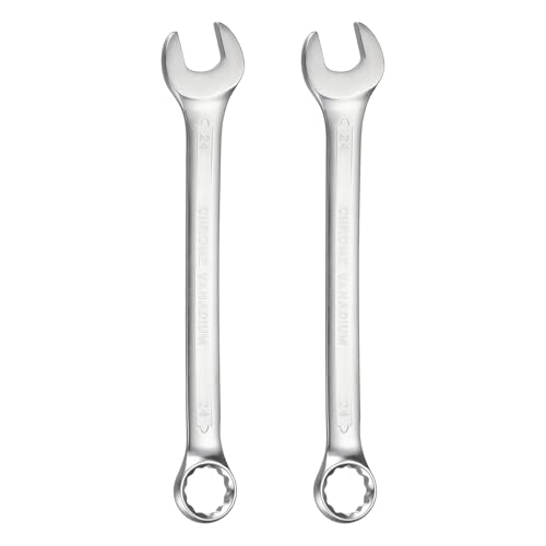 HARFINGTON 2Pcs Metric Combination Wrench 24mm Open End & 15-Degree Offset - size: 24mm