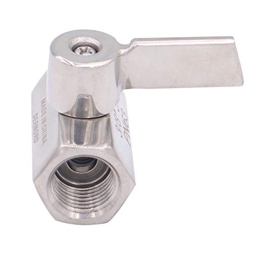DERNORD Mini Ball Valve Stainless Steel 3/8" Female&Female NPT Thread (Pack of 2) - size: 3/8 Inch, style: Pack of 2