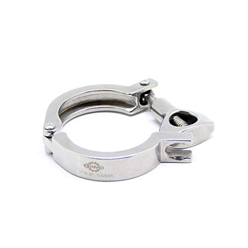 TC 1.5" Tri Clamp with Wing Nut Stainless Steel 304 Heavy Duty Sanitary Clover Clamp Single Pin with Silicone Gasket (5-pack) - size: 1.5 inch(5 pack)