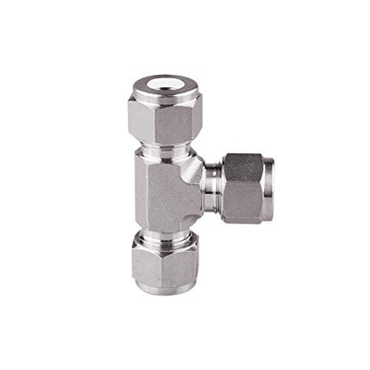 Beduan Pneumatic Stainless Steel 1/4” Compression Fittings Tee Let-Lok Adapter Tube Connector - size: 0.25 Inch