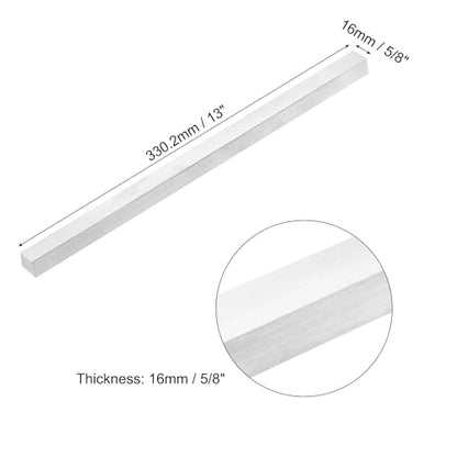 MECCANIXITY Square Aluminum Flat Bar, 5/8" (16mm) Thick x 5/8" (16mm) Width x 13" (330.2mm) Long 6063 Aluminum Flat Plate Solid New Mill Stock Silver for Industrial Building - size: 5/8" x 5/8" x 13"