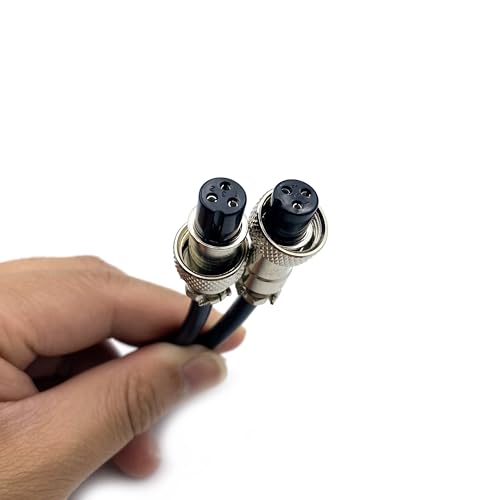 3.28 ft GX12 3 Pin Double Female Cable, GX12 3Pins Double Female Head Aviation Cordset Electrical Connector Panel Mount Circular Metal Adapter Cordset for Ships 5A 125V 20AWG (1meter) - size: GX12 3Pin