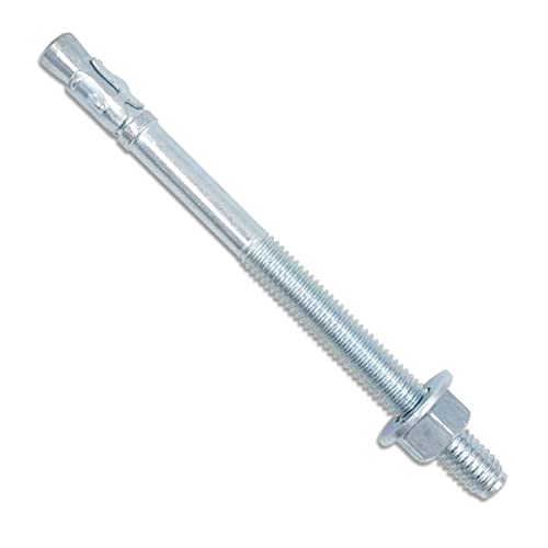 1/2 Concrete Anchors, Zinc-Plated Steel Wedge Anchors, 8 Pack - size: 1/2" x 7"