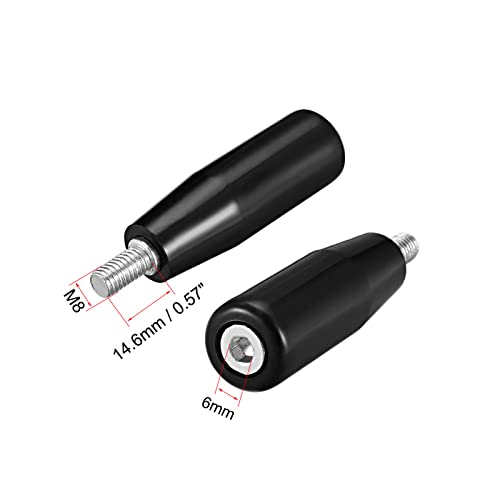 uxcell Revolving Handwheel Machine Handle M8 Male Threaded Stem for Milling Machinery 60mm Handle Dia - size: M8 x 62mm