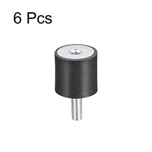 uxcell Rubber Mounts 6pcs M8 Male/Female Vibration Isolator Shock Absorber, for Garage Motor Air Compressor Car Boat Bobbins, D30mmxH30mm - size: M8x30mmx30mm