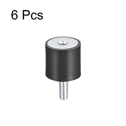 uxcell Rubber Mounts 6pcs M8 Male/Female Vibration Isolator Shock Absorber, for Garage Motor Air Compressor Car Boat Bobbins, D30mmxH30mm - size: M8x30mmx30mm