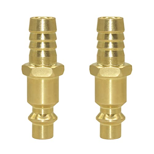 Industrial Type D Air Plug 1/4”Coupling x 3/8” Hose ID Barb Reducer Fitting for air compressor (Pack of 2) - size: 3/8"barb-plug(2Pcs)