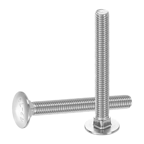 uxcell 10Pcs Carriage Bolts, M8 x 70mm Stainless Steel 18-8 (304) Round Head Square Neck Screws Bolt Screw for Fastening Accessories - Silver - color: Silver, size: M8 x 70mm