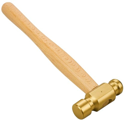 ARTESIA TOOL 10" (25.4 cm) Brass Ball Pein Hammer | 1/2" (1.27 cm) Striking Surface | Spark-Free | Solid Wood Handle | Ideal for Jewelers & Metal Crafting