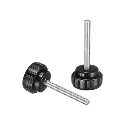 uxcell 4pcs Knurled Clamping Knobs M5 x 40mm Metric 304 Stainless Steel Male Thread Thumb Screw on Type 25mm Plastic Round Head Threaded Hand Bolt Stud Knobs Black - size: M5 x 40mm x25mm