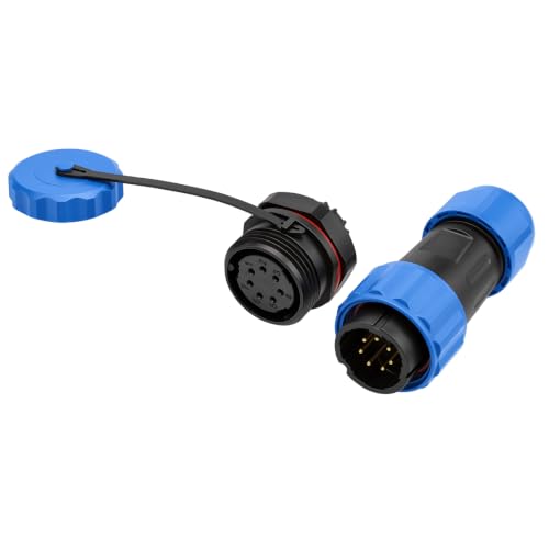 TY20 7 Pin 5A Circular Waterproof Connector Screw Terminal Solder-Free Male Female Cable Plug Socket Quick-Disconnect for Outdoor Marine Power Device - color: Panel Mount, size: 7 Pin 5A