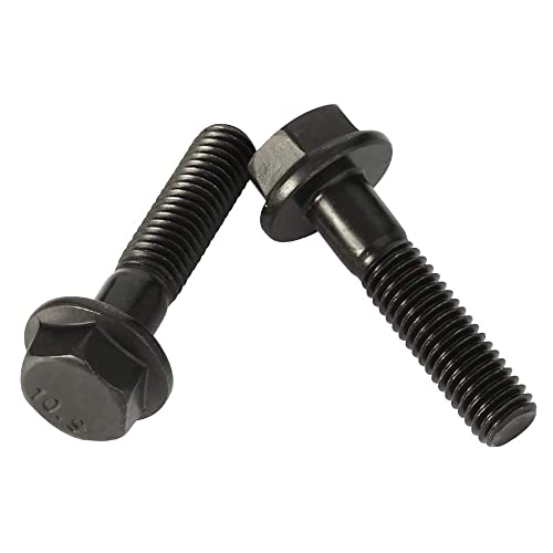 Mellewell M6 x 35mm Flanged Hex Head Bolts Flange Hexagon Screws, Half Thread, Alloy Steel, Black Oxide Finish, Quantity 10 - size: M6-1.0 x 35mm